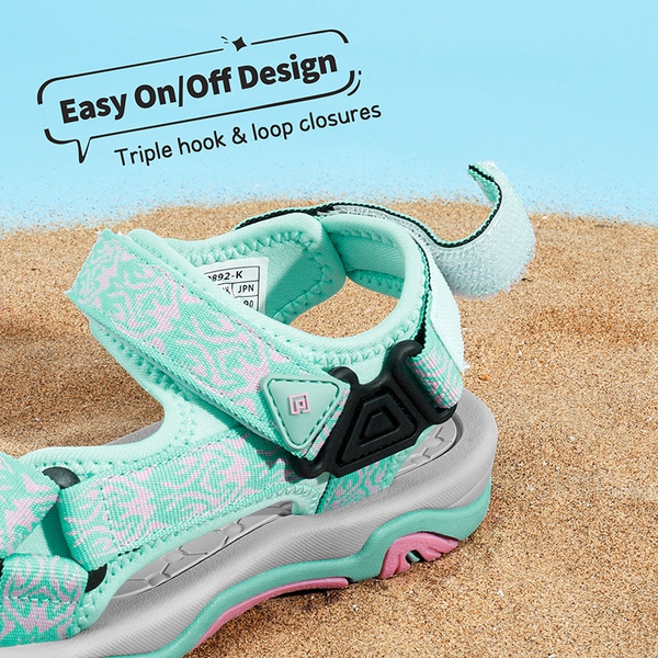 Boys and Girls Strap Sports Sandals - MINT PINK - 3
